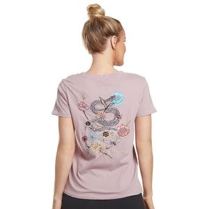 Spiritual Gangster Embroidered Snake Flowers Tee